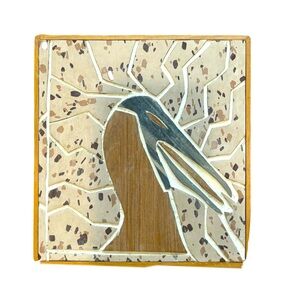 Trivet mosaic crane neural colors functional art EUC 3/$15